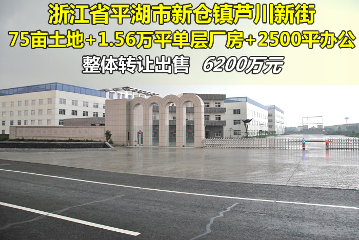 A8036 �㽭ʡƽ�����²���«���½�75Ķ����+1.56��ƽ���㳧��+2500ƽ�칫¥ �������ת